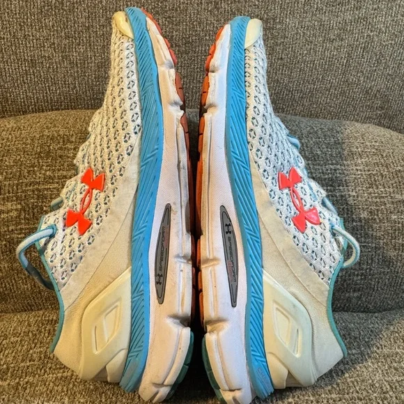 Under Armour Women's Speedfoam Gemini Light Blue / Pink Athletic Shoes Size 8.5 - Picture 6 of 9